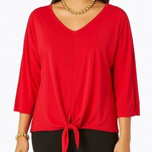 Notations Top 3/4 Sleeves Size Medium Red EUC
